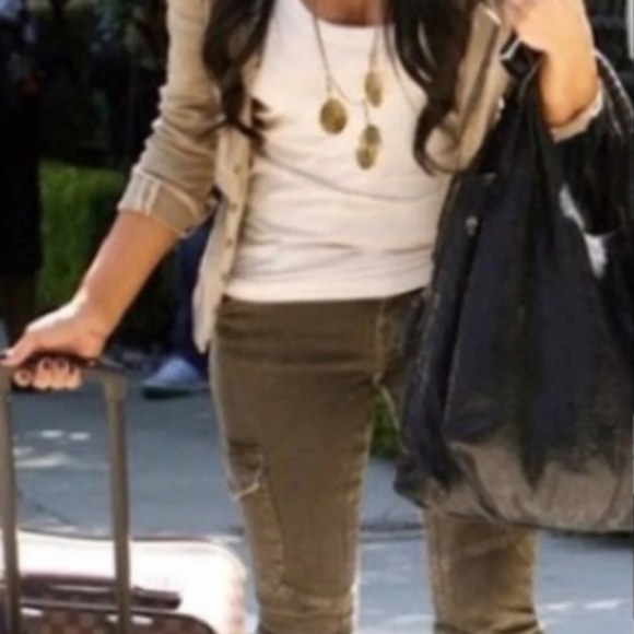 CurrentElliot Kardasian Olive Denim Cargo Pants - Picture 1 of 8